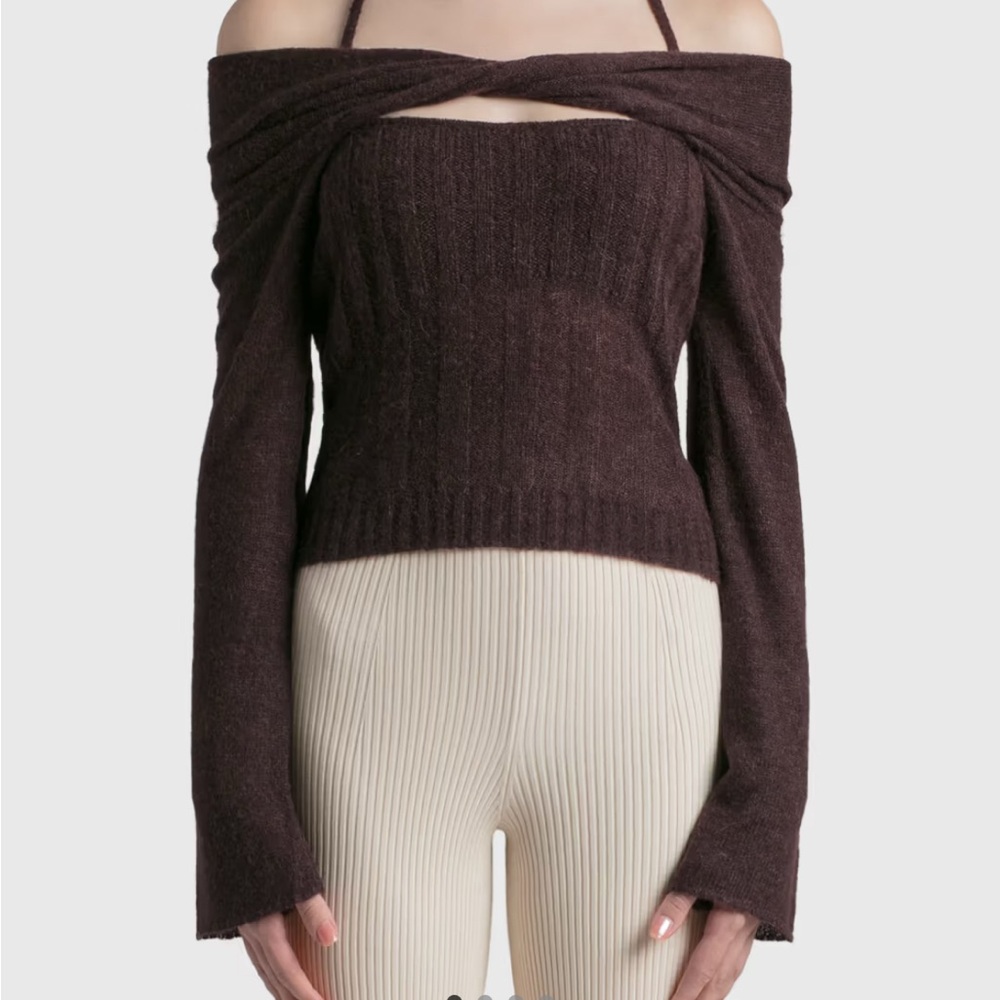 Jonathan Simkhai brown Cambria sweater